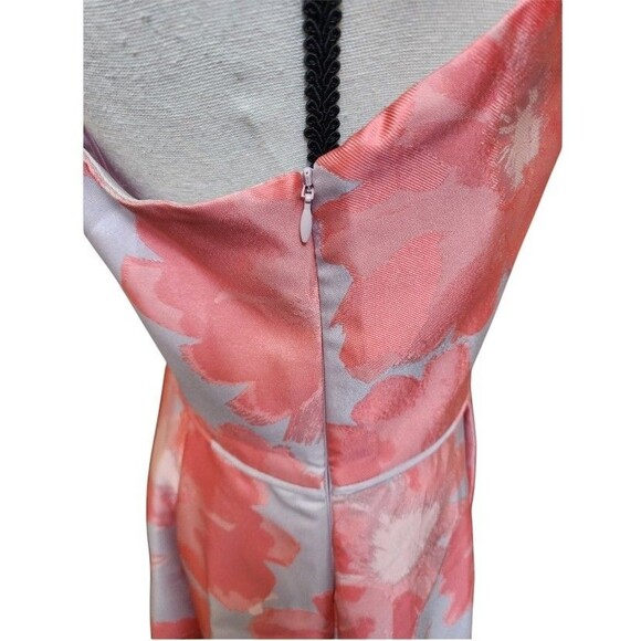 Adrianna Papell Coral Floral Jacquard Midi One Shoulder Size 6 NWT MSRP $229 - Picture 5 of 16